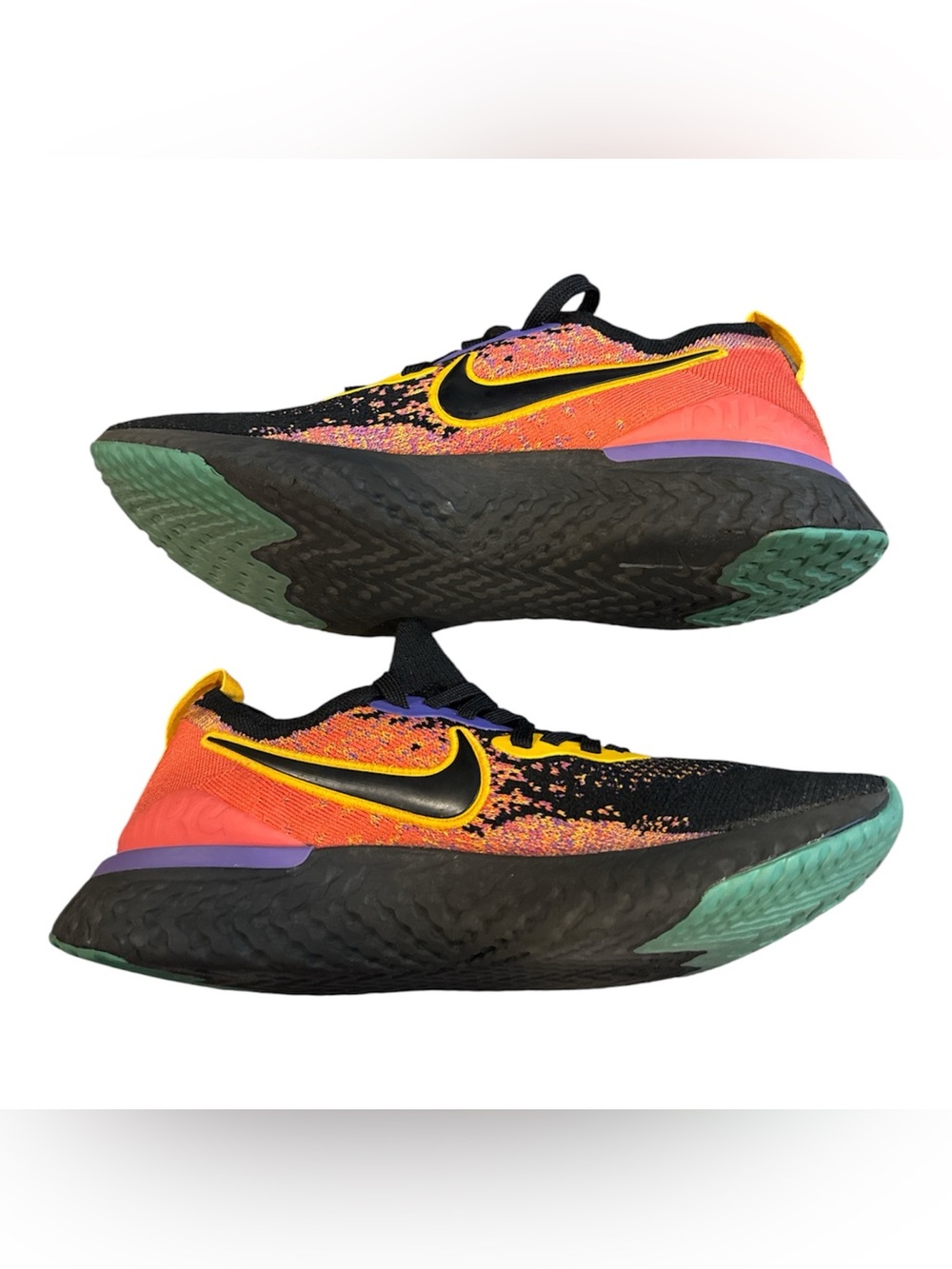 Nike Epic React Flyknit 2 Women's Size 9 Running Shoes Black Ember Sneakers - Picture 4 of 5